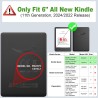 FINTIE Étui pour 6" Kindle (11e Génération, Modèle 2024/2022), Étui Transparent en TPU Souple Housse Veille/Réveil Auto, Magenta