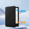 FINTIE Étui pour 6" Kindle (11e Génération, Modèle 2024/2022), Étui Transparent en TPU Souple Housse Veille/Réveil Auto, Noir