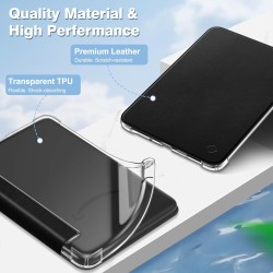 FINTIE Étui pour 6" Kindle (11e Génération, Modèle 2024/2022), Étui Transparent en TPU Souple Housse Veille/Réveil Auto, Noir