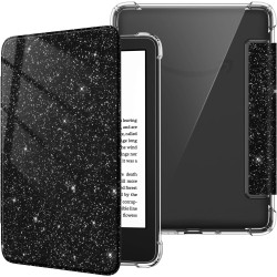 FINTIE Étui pour 6" Kindle (11e Génération, Modèle 2024/2022), Étui Transparent en TPU Souple Housse Veille/Réveil Auto, Noir Pa