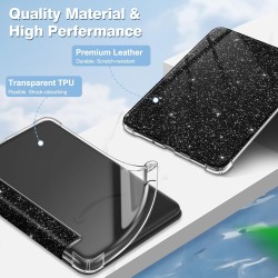 FINTIE Étui pour 6" Kindle (11e Génération, Modèle 2024/2022), Étui Transparent en TPU Souple Housse Veille/Réveil Auto, Noir Pa