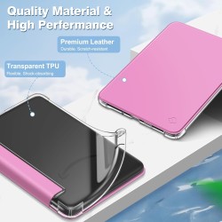 FINTIE Étui pour 6" Kindle (11e Génération, Modèle 2024/2022), Étui Transparent en TPU Souple Housse Veille/Réveil Auto, Rose Li