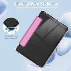 FINTIE Étui pour 6" Kindle (11e Génération, Modèle 2024/2022), Étui Transparent en TPU Souple Housse Veille/Réveil Auto, Rose Li