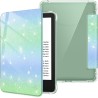FINTIE Étui pour 6" Kindle (11e Génération, Modèle 2024/2022), Étui Transparent en TPU Souple Housse Veille/Réveil Auto, Vert/Bl