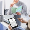 FINTIE Étui pour 6" Kindle (11e Génération, Modèle 2024/2022), Étui Transparent en TPU Souple Housse Veille/Réveil Auto, Vert/Bl