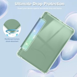 FINTIE Étui pour 6" Kindle (11e Génération, Modèle 2024/2022), Étui Transparent en TPU Souple Housse Veille/Réveil Auto, Vert/Bl