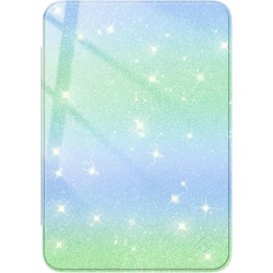 FINTIE Étui pour 6" Kindle (11e Génération, Modèle 2024/2022), Étui Transparent en TPU Souple Housse Veille/Réveil Auto, Vert/Bl