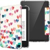 FINTIE Étui pour 6" Kindle (11e Génération, Modèle 2024/2022), Étui Transparent en TPU Souple Housse Veille/Réveil Auto, Coeurs 