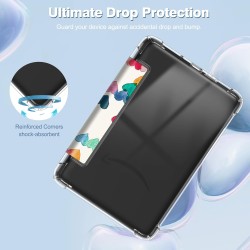 FINTIE Étui pour 6" Kindle (11e Génération, Modèle 2024/2022), Étui Transparent en TPU Souple Housse Veille/Réveil Auto, Coeurs 