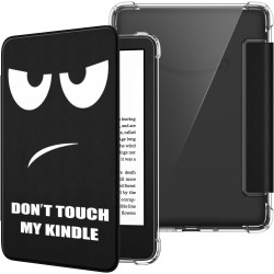 FINTIE Étui pour 6" Kindle (11e Génération, Modèle 2024/2022), Étui Transparent en TPU Souple Housse Veille/Réveil Auto, Don't T