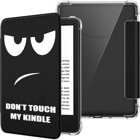 FINTIE Étui pour 6" Kindle (11e Génération, Modèle 2024/2022), Étui Transparent en TPU Souple Housse Veille/Réveil Auto, Don't T