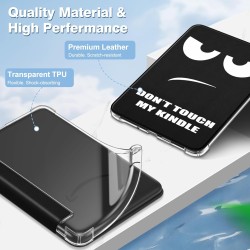 FINTIE Étui pour 6" Kindle (11e Génération, Modèle 2024/2022), Étui Transparent en TPU Souple Housse Veille/Réveil Auto, Don't T