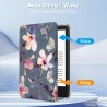FINTIE Étui pour 6" Kindle (11e Génération, Modèle 2024/2022), Étui Transparent en TPU Souple Housse Veille/Réveil Auto, Fleur H