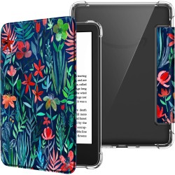 FINTIE Étui pour 6" Kindle (11e Génération, Modèle 2024/2022), Étui Transparent en TPU Souple Housse Veille/Réveil Auto, Jungle 