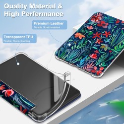 FINTIE Étui pour 6" Kindle (11e Génération, Modèle 2024/2022), Étui Transparent en TPU Souple Housse Veille/Réveil Auto, Jungle 