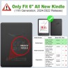 FINTIE Étui pour 6" Kindle (11e Génération, Modèle 2024/2022), Étui Transparent en TPU Souple Housse Veille/Réveil Auto, Marbre 