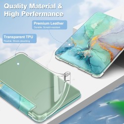 FINTIE Étui pour 6" Kindle (11e Génération, Modèle 2024/2022), Étui Transparent en TPU Souple Housse Veille/Réveil Auto, Marbre 