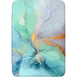 FINTIE Étui pour 6" Kindle (11e Génération, Modèle 2024/2022), Étui Transparent en TPU Souple Housse Veille/Réveil Auto, Marbre 