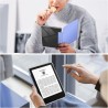 FINTIE Étui pour 6" Kindle (11e Génération, Modèle 2024/2022), Étui Transparent en TPU Souple Housse Veille/Réveil Auto, Bleu Ou