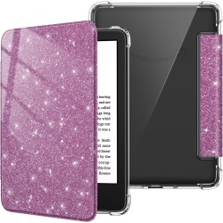 FINTIE Étui pour 6" Kindle (11e Génération, Modèle 2024/2022), Étui Transparent en TPU Souple Housse Veille/Réveil Auto, Violet 