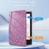 FINTIE Étui pour 6" Kindle (11e Génération, Modèle 2024/2022), Étui Transparent en TPU Souple Housse Veille/Réveil Auto, Violet 