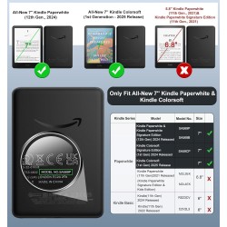 Moko étui compatible avec 7" kindle paperblanc (12th generation-2024) and kindle colorsoft signature edition 2024, etui léger av