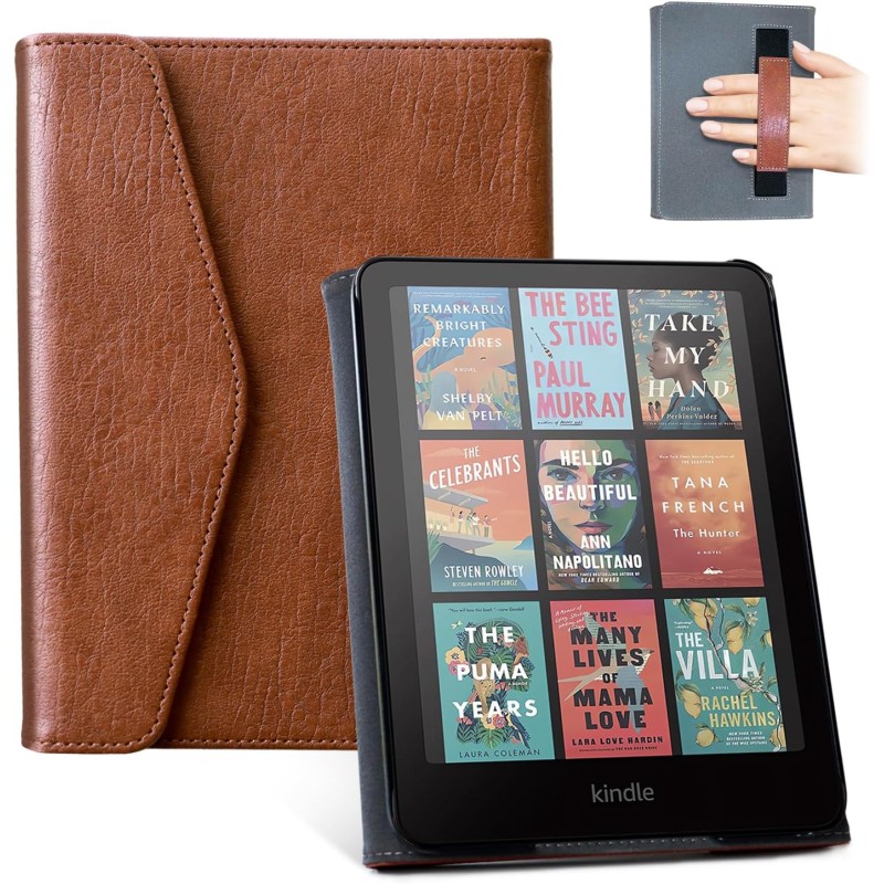 Cobak étui pour 7" kindle paperblanc 2024 (12e génération) et kindle colorsoft & hanvon avec dragonne, réveil/sommeil automatiqu