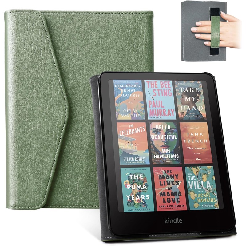 Cobak étui pour 7" kindle paperblanc 2024 (12e génération) et kindle colorsoft & hanvon avec dragonne, réveil/sommeil automatiqu