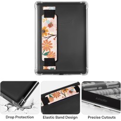 Cobak étui pour 7" kindle paperblanc 2024 (12e génération) et kindle colorsoft & hanvon avec dragonne, durable, lecture conforta