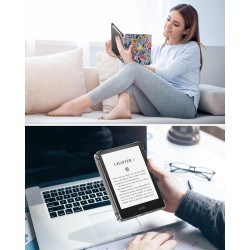 MoKo Coque pour Universel 6 Pouces Tablet et eBooks 2022, Étui de Protection Ultra Clair en TPU Souple et Transparent avec Auto 