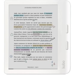 Kobo libra colour blanc | liseuse ebook couleur | écran couleur e ink kaleido™ 3 sans reflets de 7" | option mode sombre | étanc