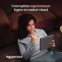 Kobo libra colour blanc | liseuse ebook couleur | écran couleur e ink kaleido™ 3 sans reflets de 7" | option mode sombre | étanc