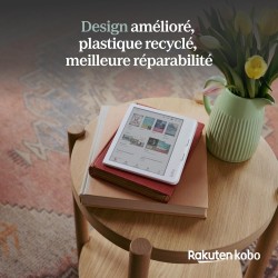 Kobo libra colour blanc | liseuse ebook couleur | écran couleur e ink kaleido™ 3 sans reflets de 7" | option mode sombre | étanc