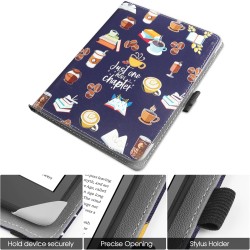 Stand étui universel pour tout le 6-7 pouces ereaders, folio stand coque housse avec dragonne compatible avec kindle paperblanc 