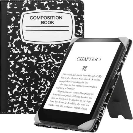 Stand étui universel pour tout le 6-7 pouces ereaders, folio stand coque housse avec dragonne compatible avec kindle paperblanc 