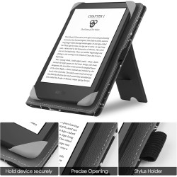 Stand étui universel pour tout le 6-7 pouces ereaders, folio stand coque housse avec dragonne compatible avec kindle paperblanc 