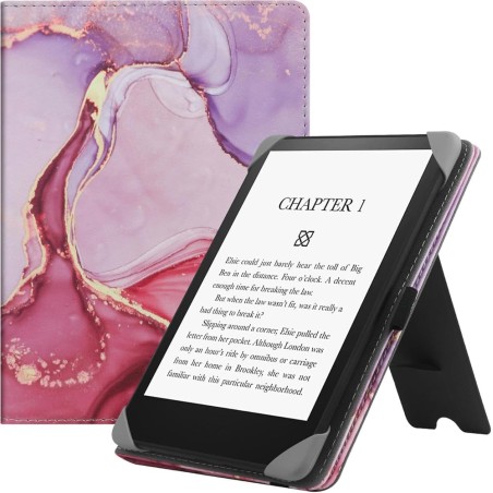 Stand étui universel pour tout le 6-7 pouces ereaders, folio stand coque housse avec dragonne compatible avec kindle paperblanc 