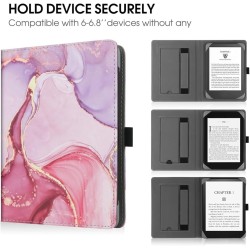 Stand étui universel pour tout le 6-7 pouces ereaders, folio stand coque housse avec dragonne compatible avec kindle paperblanc 