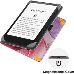 Stand étui universel pour tout le 6-7 pouces ereaders, folio stand coque housse avec dragonne compatible avec kindle paperblanc 
