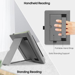 Stand étui universel pour tout le 6-7 pouces ereaders, folio stand coque housse avec dragonne compatible avec 6“ 6.8" 7" kindle 