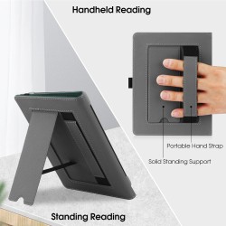 Stand étui universel pour tout le 6-7 pouces ereaders, folio stand coque housse avec dragonne compatible avec kindle paperblanc 