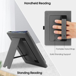 Stand étui universel pour tout le 6-7 pouces ereaders, folio stand coque housse avec dragonne compatible avec kindle paperblanc 