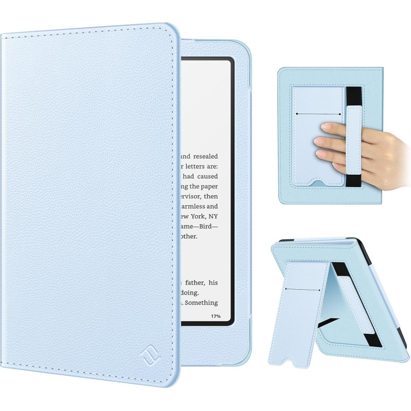 Fintie étui pour 7" kindle paperblanc (12e génération, 2024) et kindle colorsoft (1re génération, 2025/2024), coque avec béquill