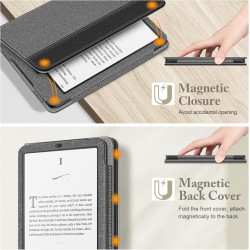 Fintie étui pour 7" kindle paperblanc (12e génération, 2024) et kindle colorsoft (1re génération, 2025/2024), coque avec béquill