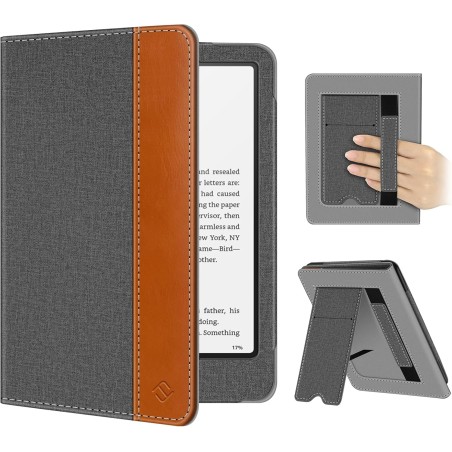 Fintie étui pour 7" kindle paperblanc (12e génération, 2024) et kindle colorsoft (1re génération, 2025/2024), coque avec béquill