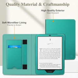 Fintie étui pour 7" kindle paperblanc (12e génération, 2024) et kindle colorsoft (1re génération, 2025/2024), coque avec béquill