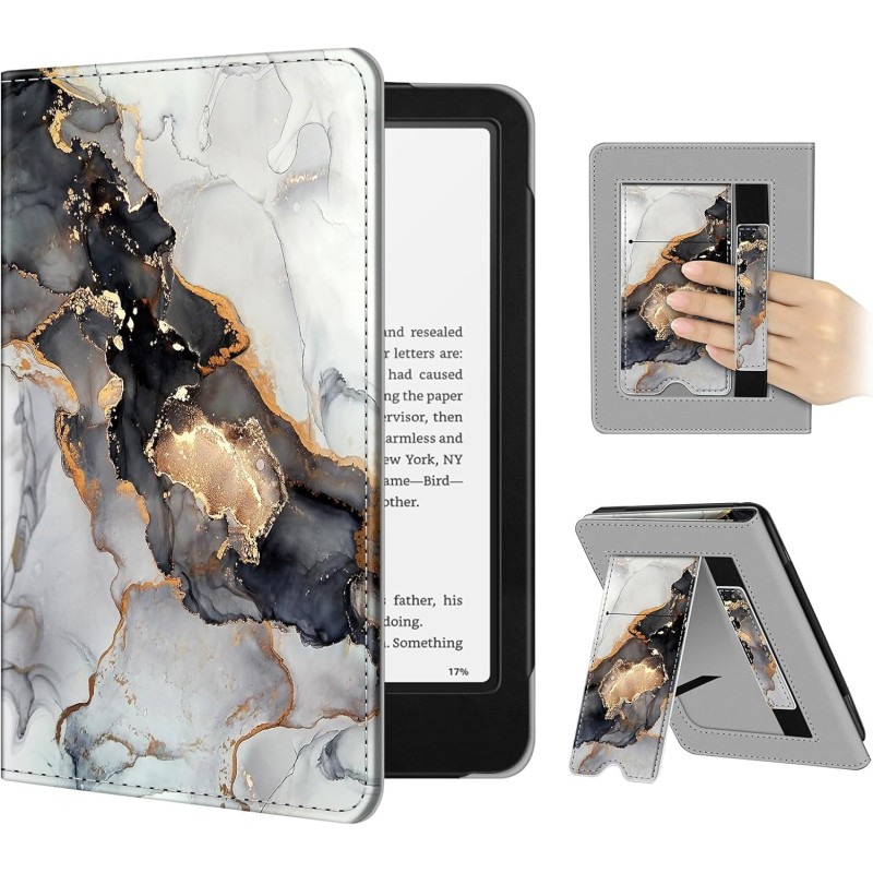 Fintie étui pour 7" kindle paperblanc (12e génération, 2024) et kindle colorsoft (1re génération, 2025/2024), coque avec béquill