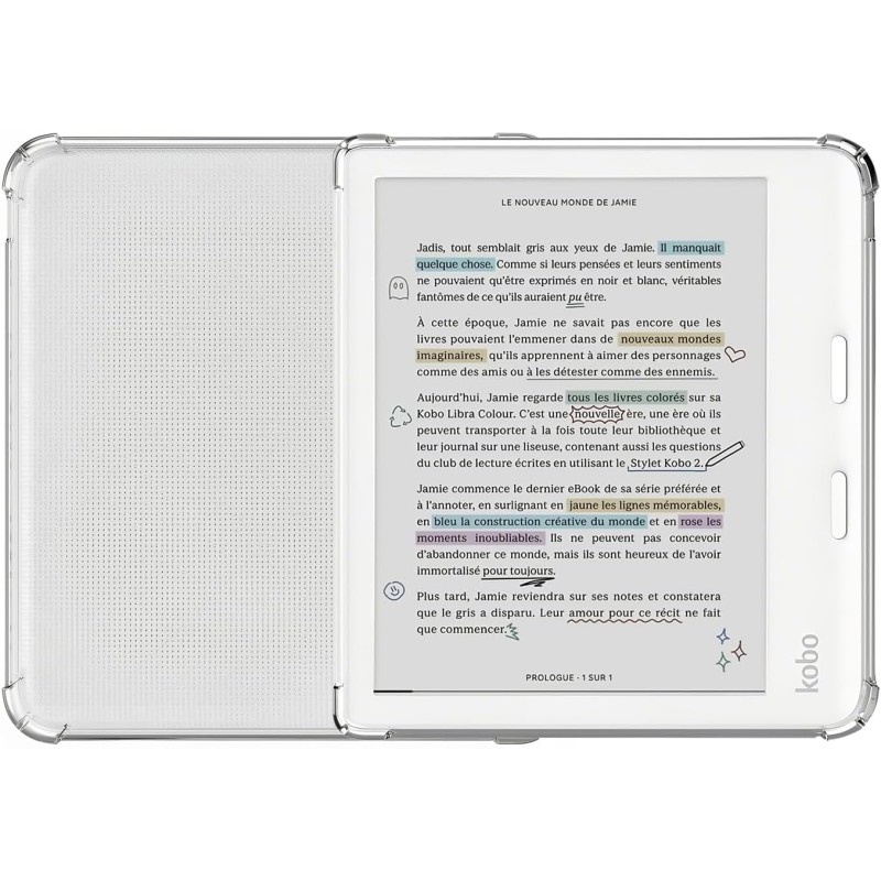 Coque pour Kobo Libra 2 / Libra Colour 7" Housse avec Coins renforcés Étui pour Libra 2 Ereader Libra Colour Étui