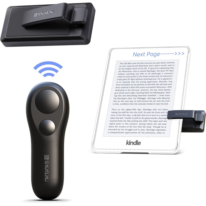 SK SYUKUYU RF Télécommande Liseuse Kobo, Kindle, Tourne Page Liseuse for iPad iPhone Android Tablets, Tourneur Page Liseuse pour