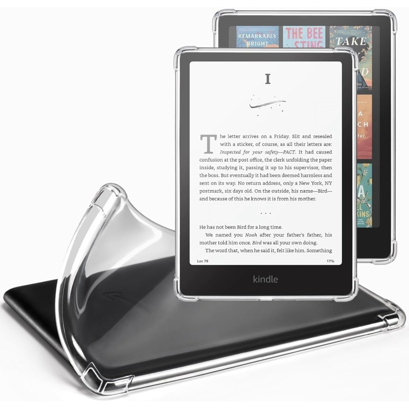 Tqq étui pour kindle paperblanc 7" (12ème génération - 2024) et kindle colorsoft signature edition, coque de protection en tpu u